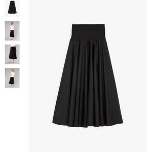 Agnes B black cotton poplin Tabou skirt Size 38 (French)